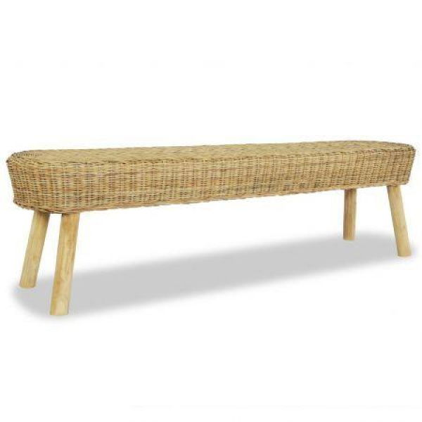 Hall Bench 160x35x45 Cm Natural Rattan