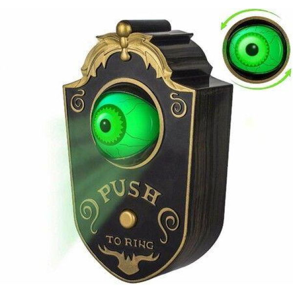 Halloween Animated Eyeball Doorbell Halloween Decorations For Door Scary Doorbell With Spooky Sounds Light-up And Talking DIY Halloween Outdoor Decor.