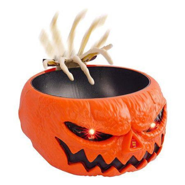 Halloween Candy Bowl Red Light-Up Eyes And Motion-Activated Sound Candy Dish For Sweet Treat Party