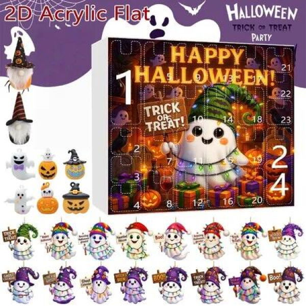 Halloween CountDown Advent Calendar with Ghost Gnome Pumpkin Plush Toys Dolls Pendants Ornaments For Indoor Outdoor Home Party Decoration