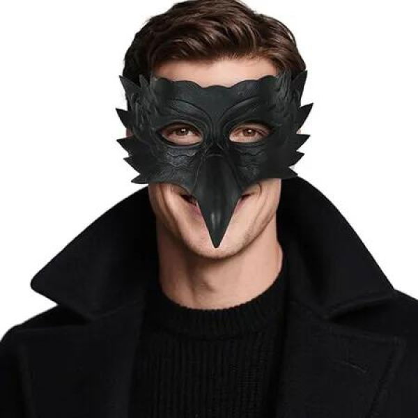 Halloween Crow Mask Bird Mask Eagle Masks Cosplay Masquerade Masks for Men Women Party Supplies Black