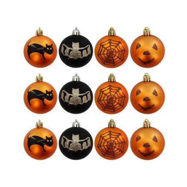 Halloween Decoration Pendants Haunted House Theme Bar KTV Shopping Supplies Bat Balls Pack 12