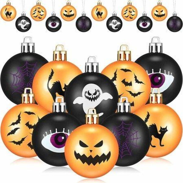 Halloween Decoration Pendants Haunted House Theme Bar KTV Shopping Supplies Bat Balls Pack 12