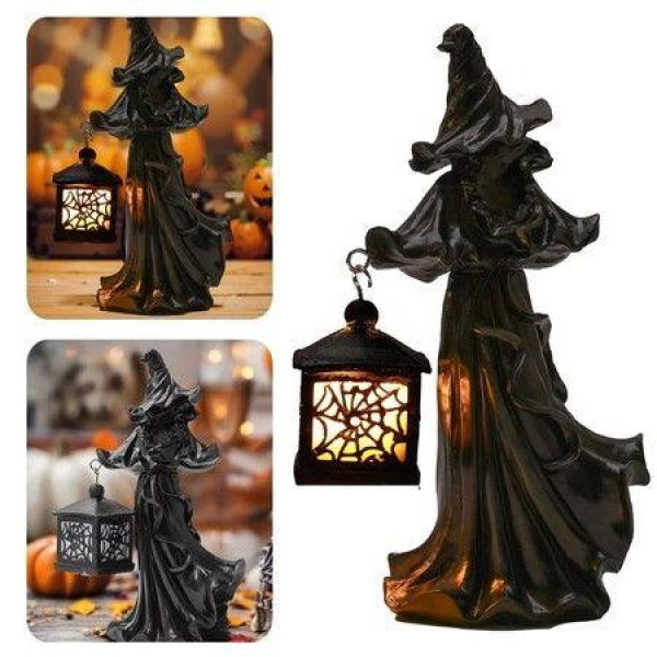 Halloween Decorations Scary Hell Messenger Lantern Halloween Cracker Barrel Witch Lantern Ghost Statue Decoration Halloween Garden Decoration