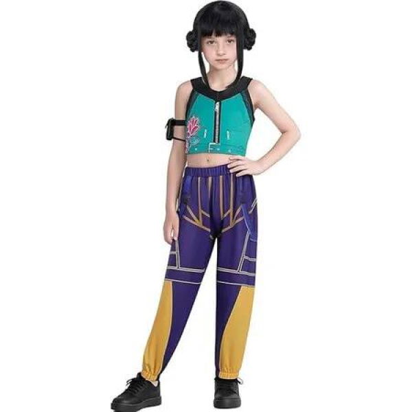 Halloween Demon Costumes Pop Singer Cosplay Embroidery Coat Top Shorts Costume Dance Stage Outfit Size 140cm