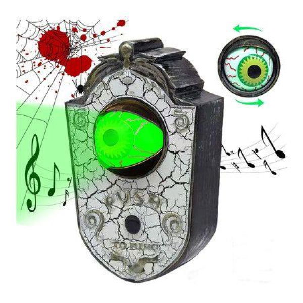 Halloween Doorbell Decoration, Animated Doorbell, Halloween Decoration with Spooky Sounds, Talking Doorbell, Kids Trick or Treat Event