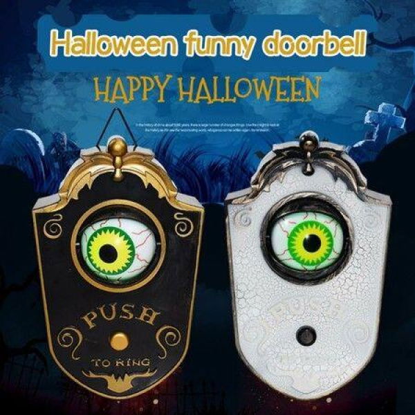 Halloween Doorbell Decoration Haunted Doorbell Animated Eyeball Halloween Decor With Spooky Sounds Haunted House Halloween Party Prop Decoration White