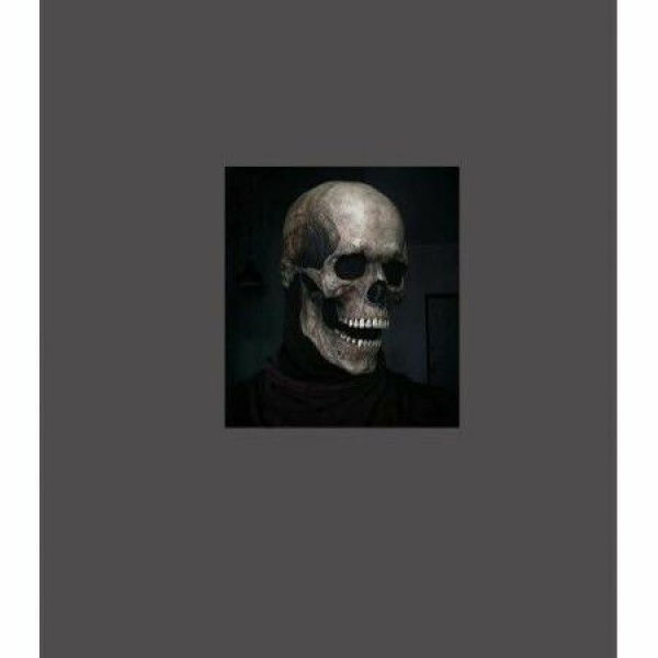 Halloween Full Head Skull Mask With Moving Jaw Human Skull Face Mask Scary Skeleton Headgear