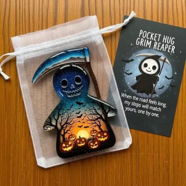 Halloween Gift Halloween Ghost Pocket Cards Pocket Comfort Ghosts Pockets Hug Ghost With Encouragement Card Cute Mini Charm Gifts