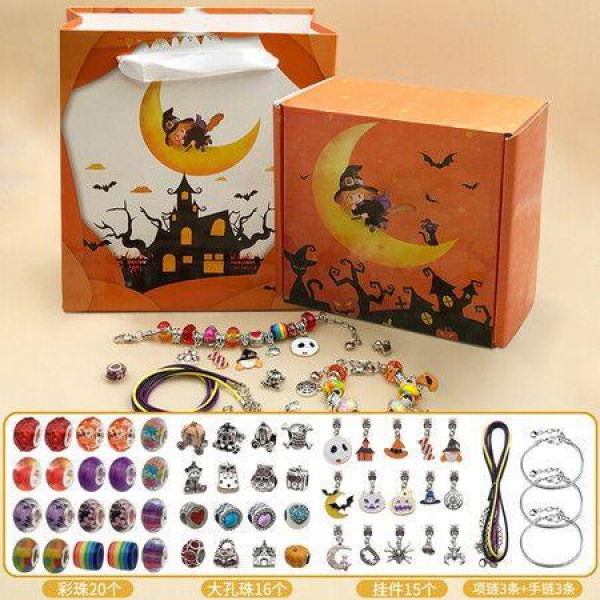 Halloween Kids DIY Bead Jewelry Gift Box Bracelet Crystal Bracelet Set.