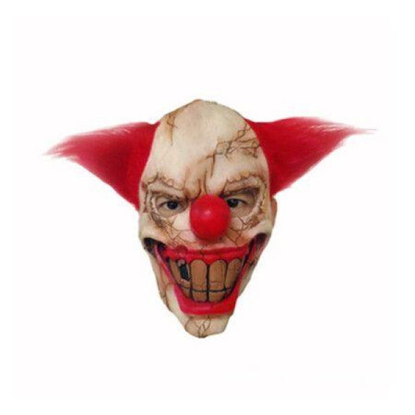 Halloween Latex Clown Mask With Hair For Adults Halloween Costume Party Props (Red Hair)