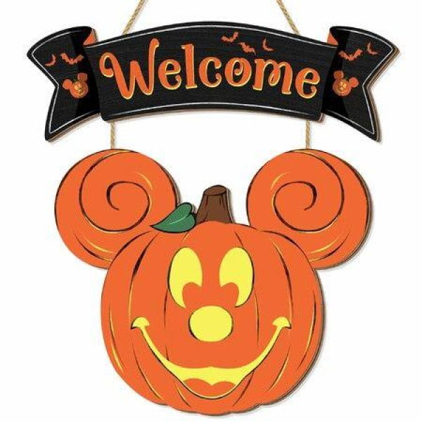 Halloween Mouse Pumpkin Decorations Halloween Mouse Welcome Hanging Sign For Front Door Happy Halloween Wooden Pumpkin Signs Wood Door Hanger Ornaments For Home Window Wall Decor