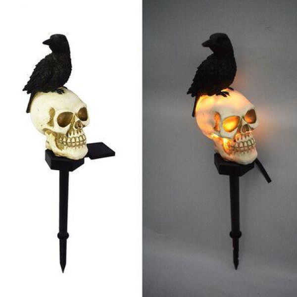 Halloween Outdoor Light Skeleton Ghost Horror Solar LED Light Outdoor Party Decoration Balcony Lamp Garden Decoration (2 Pack)