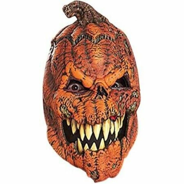 Halloween Pumpkin Mask Scary Latex Full Head Mask Fancy Dress Scarecrow Decoratio Dark Harvest Scary Pumpkin Ani-Motion Halloween Mask Accessory Adult Halloween Costume Party