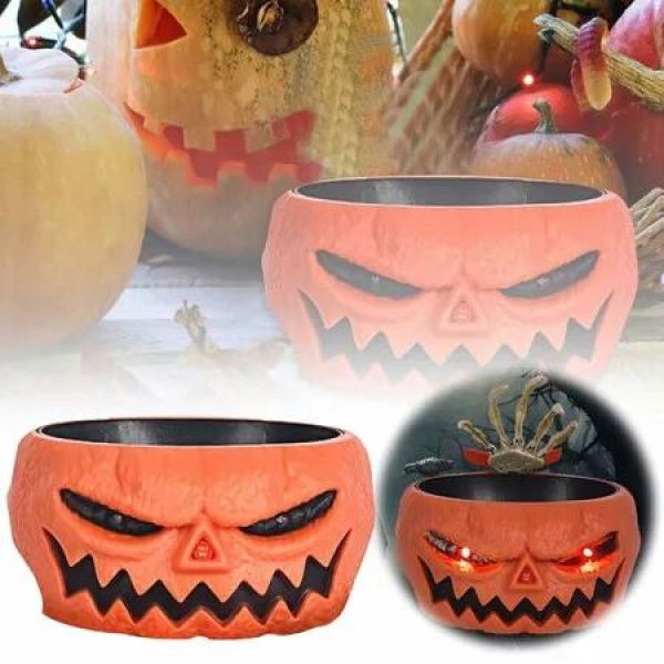 Halloween Pumpkin Party Plates,Cute Grimace Pumpkin Pattern Decorative Plates,Shower Dinner Tableware Supplies (Orange)