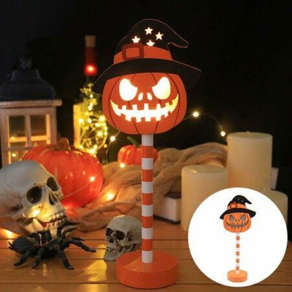 Halloween Pumpkin Wooden Night Light Led Lamp Creative Decoration Festival Glowing Indoor Decorat Home Decor for Halloween