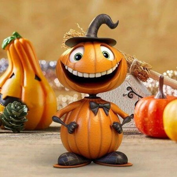 Halloween Pumpkins Doll, Garden Squash Decoration Statue Desktop Decoration