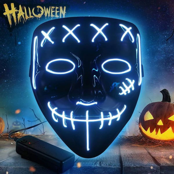 Halloween Purge Mask Light Up-LED Scary Masks Cosplay Costumes For Boys Girls Men Women Adults