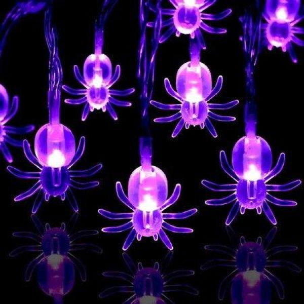 Halloween Spider Lights String 3 Meter 30 LEDs Battery Operated Halloween Lights Indoor Outdoo for Halloween Party Decor