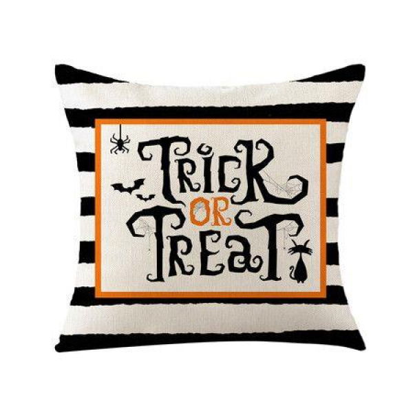 Halloween Throw Pillow Cover Watercolor Stripes Bat Cushion Cover Decor 18