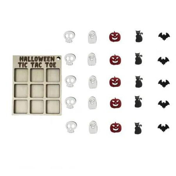 Halloween Tic Tac Toe Game Family Friendly Classic Board Game Puzzle for Kids Unique Gift