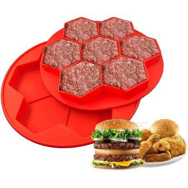 Hamburger Patty Maker Silicone Hamburger Press And Freezer Container 7 In 1 Small Mold Meat Slider Trays Ground Meat Freezer Storage Containers