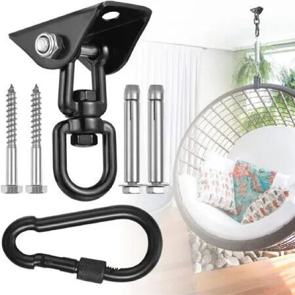 Hammock Hanging Kit,500kg Capacity,Heavy Duty,360 Degree Rotation,Suspension Hooks for Swing,Chair,Yoga,Multiple Indoor Outdoor Gym