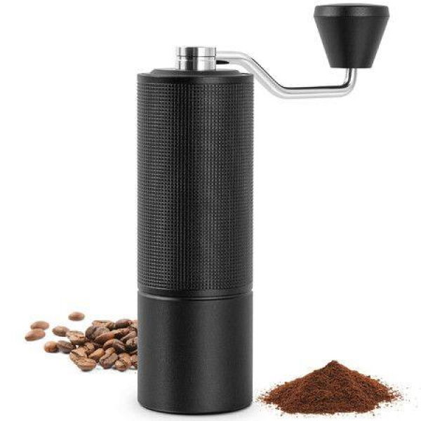 Hand Coffee Grinder With Adjustable Grind Setting Stainless Steel S2C Conical Burr Coffee Grinder For Espresso- Black