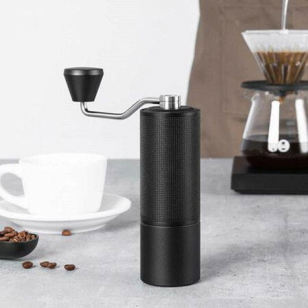 Hand Coffee Grinder With Internal Adjustable Grind Setting Stainless Steel S2C Conical Burr For Espresso- Black