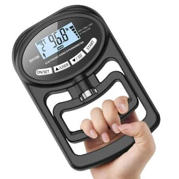 Hand Dynamometer Grip Strength Trainer,Electronic Hand Grip Strength Tester Grip Strengthener Hand Exerciser Meter Digital Hand Grip Training Gauge 265 Lbs/120 Kgs for Sport Home School Use