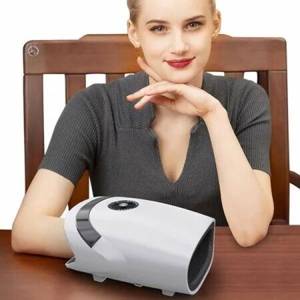 Hand Massager Compression Heating Cordless Electric Birthday Gift Dad Men White