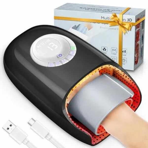 Hand Massager with Heat and Compression,Hand Massage for Arthritis and Carpal Tunnel Relief, Blowing Wrist Massager,Finger & Palm Kneading