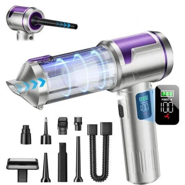 Handheld Car Vacuum Portable Cordless, 16000Pa High-Power Suction Hand held Vacuum Cleaner & Air Duster for Car Cleaning Home Office Pet Hair