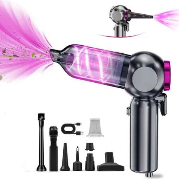 Handheld Car Vacuum Portable Cordless,16000PA High Power Air Duster with LED Light for car Home Office