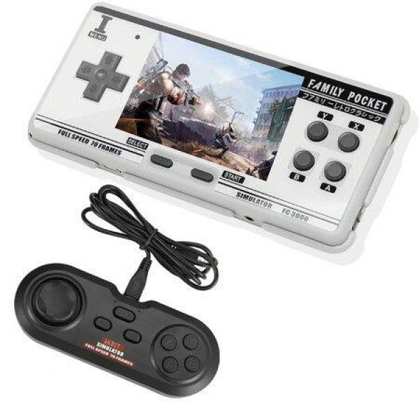 Handheld Game Console Emulator Console HD AV Output HD Screen 5000 Classic Games Portable Video Game (Grey+Controller)