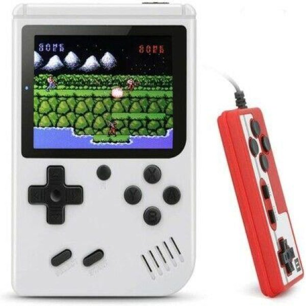 Handheld Game Console Retro Game Player With 400 Classic FC Games 3.0-inch Screen For 2 Players For Kids And Adults (White)