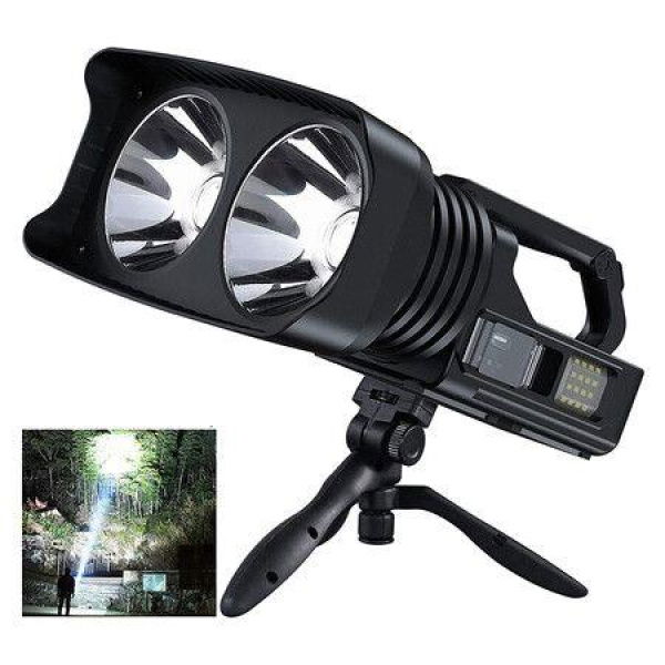 Handheld Hunting Flashlight With COB Light And Tripod Lightweight Super Bright Spotlight For Hunting Boat Camping