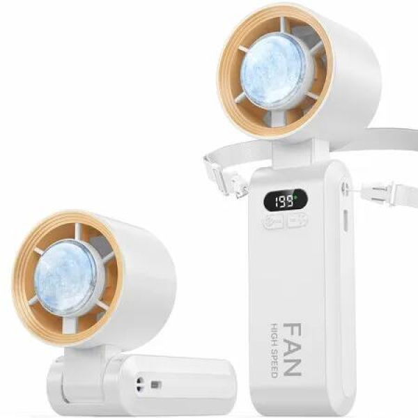 Handheld Portable Fan with Ice Cooler,5500mAh Rechargeable Personal Fan,20hrs Cooling Time Super Mini Yet Powerful 20000 RPM Small Pocket Fans