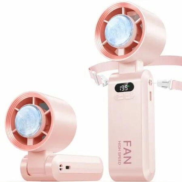 Handheld Portable Fan with Ice Cooler,5500mAh Rechargeable Personal Fan,20hrs Cooling Time Super Mini Yet Powerful 20000 RPM Small Pocket Fans
