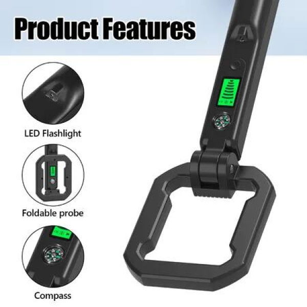 Handheld Portable Metal Scanner with LCD Screen 360 Degree Folding Detection Coil,Sound Indication for Inspection Object Location