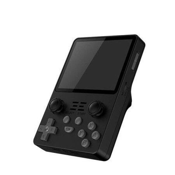 Handheld Retro Game Console 3.5 Inch IPS Screen Built-in 10000 Games PS1/PSP/GBA/GBC/BIN/FC/MD 16G+64G - Black.