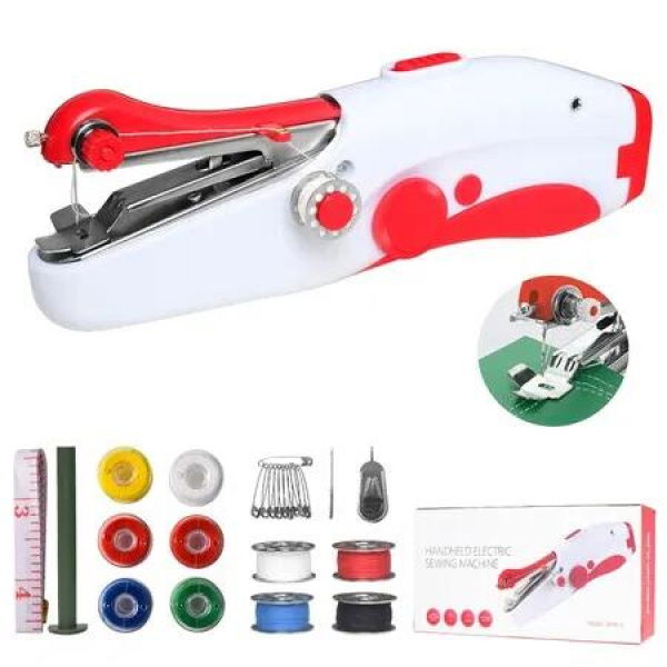 Handheld Sewing Machine,Mini Portable Electric Sewing Machine,Fast Stitch Suitable for Fabrics,Clothes,DIY Home Travel