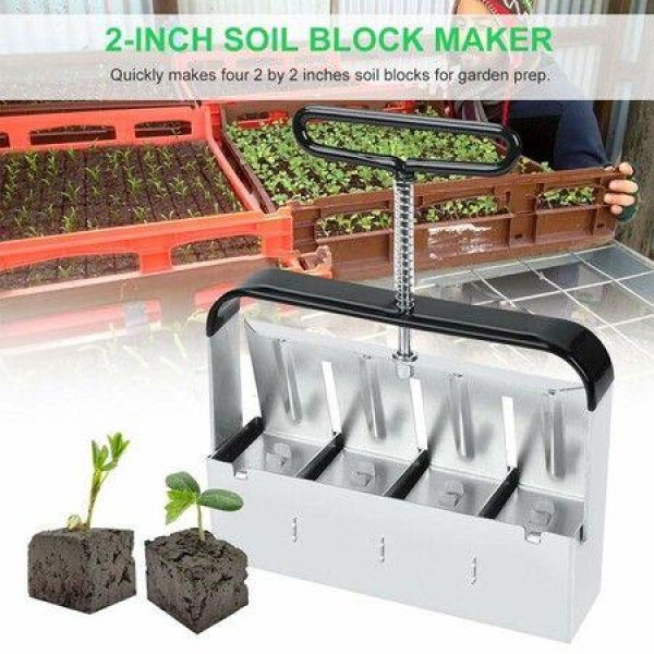 Handheld Soil Blocker 2 Inches Soil Block Maker Zinc Alloy Handheld Soil Blocking Tool For Seedlings Cuttings Garden Greenhouse