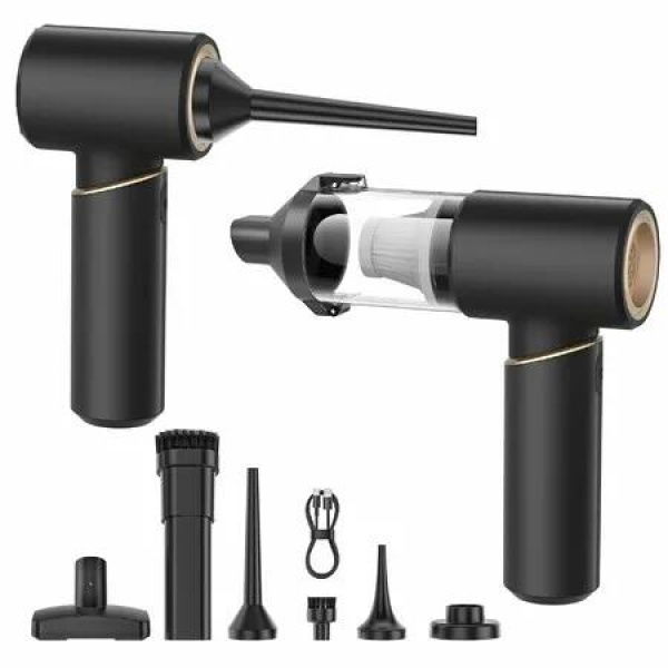 Handheld Vacuum Cleaner Cordless Compressed Electric Air Duster 16000Pa Suction,4-in-1 Portable Vortex Vacuum Dust Buster Air Blower for Car,Bedroon,Black