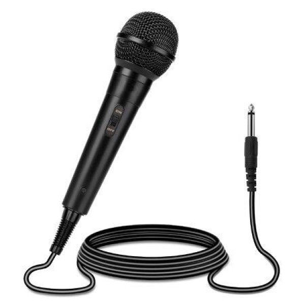 Handheld Wired Microphone: Cardioid Dynamic Vocal Mic With 13ft Cable And ON/OFF Switch. Ideally Suited For Speakers Karaoke Singing Machine Amp Mixer.