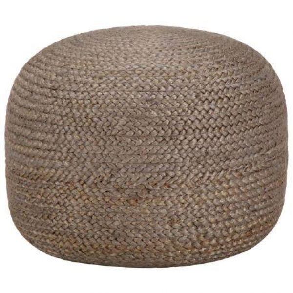 Handmade Pouffe Light Grey 45x30 cm Jute