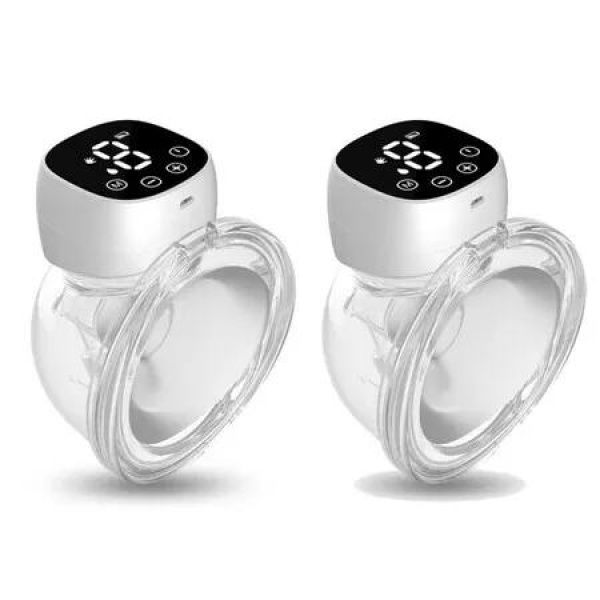 Hands Free Breast Pump,Wearable Breastfeeding Pump 3 Modes & 9 Levels,Double Electric Portable Pump Low Noise with Long Battery Life,2 Pack White