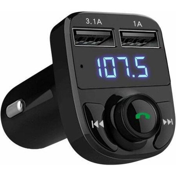 Handsfree call,wireless bluetooth FM transmitter radio receiver,MP3 audio music stereo adapter,dual USB port charger compatible with all phones