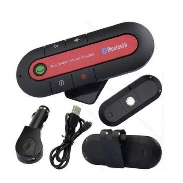 HandsFree Car Kit For Mobile Phone Bluetooth Hands Red