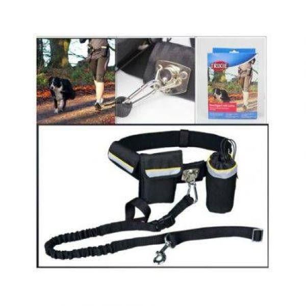 Handsfree Jogging Running Waist Belt With Dog Leash Pockets